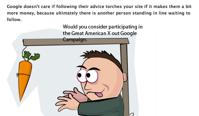 Join the Great American X out Google Campaign for Change.